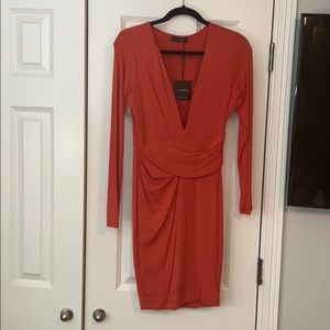 jlux never worn long sleeve burnt orange dress